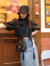 Load image into Gallery viewer, Chanel Baby Blue Mini Vintage Chevron 24k Gold