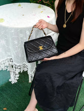 Load image into Gallery viewer, Chanel Kelly Chain Top Handle Black Small 24k Gold