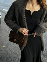 Load image into Gallery viewer, Chanel Caramel Cognac Chevron Classic Medium Flap 24k Gold