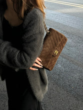Load image into Gallery viewer, Chanel Caramel Cognac Chevron Classic Medium Flap 24k Gold