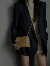 Load image into Gallery viewer, Chanel Dark Beige Caviar Mini Square Vtg 24k Gold