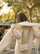 Load image into Gallery viewer, Chanel 18b Ivory Caviar Chevron Classic Mini Square Gold Hw