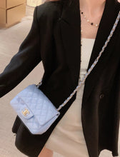 Load image into Gallery viewer, Chanel 21p Baby Blue Classic Mini Square Champagne Gold Hw