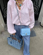 Load image into Gallery viewer, Chanel 21p Baby Blue Classic Mini Square Champagne Gold Hw