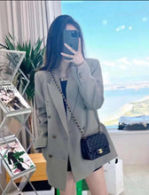 Load image into Gallery viewer, Chanel 18B Grey Caviar Classic Mini Square Gold Hw