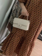 Load image into Gallery viewer, Chanel 18B Ivory Caviar Chevron Mini Rectangle Gold Hw