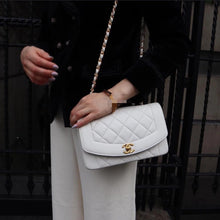 Load image into Gallery viewer, Chanel Diana Caviar Small White 24k Gold