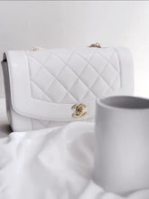 Load image into Gallery viewer, Chanel Diana Caviar Small White 24k Gold