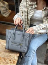 Load image into Gallery viewer, Celine Nano Luggage Tote Kohl Grey Gold Hw