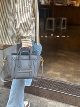 Load image into Gallery viewer, Celine Nano Luggage Tote Kohl Grey Gold Hw