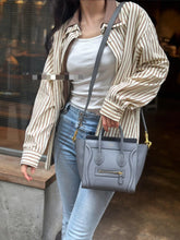 Load image into Gallery viewer, Celine Nano Luggage Tote Kohl Grey Gold Hw