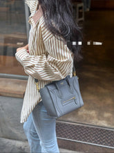Load image into Gallery viewer, Celine Nano Luggage Tote Kohl Grey Gold Hw