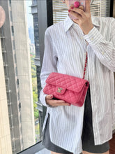 Load image into Gallery viewer, Chanel 17c Pink Watermelon Caviar Mini Rectangle Gold Hardware