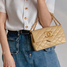 Load image into Gallery viewer, Chanel Vintage Mini Rectangular Dark Beige Big CC 24k Gold