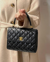 Load image into Gallery viewer, Chanel Small Kelly Top Handle White Vintage 24k Gold