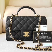 Load image into Gallery viewer, Chanel Mini Rectangle Caviar Black with Gold Hardware Top Handle