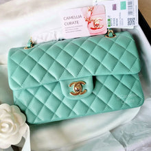 Load image into Gallery viewer, Chanel 21s Tiffany Green Small Classic Flap