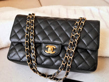 Load image into Gallery viewer, Chanel Vintage Classic Medium Flap Black Caviar 24k Gold HW