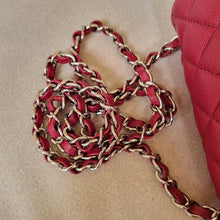 Load image into Gallery viewer, Chanel 17b Mini Caviar Square Dark Raspberry Red Silver HW