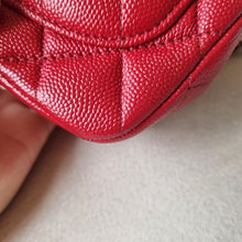 Load image into Gallery viewer, Chanel 17b Mini Caviar Square Dark Raspberry Red Silver HW