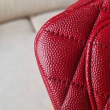 Load image into Gallery viewer, Chanel 17b Mini Caviar Square Dark Raspberry Red Silver HW