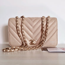 Load image into Gallery viewer, Chanel Iridescent Beige Caviar Mini Statement Flap