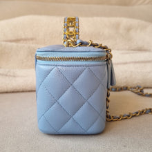 Load image into Gallery viewer, Chanel 22s Vanity Caviar Sky Blue Gold Hardware