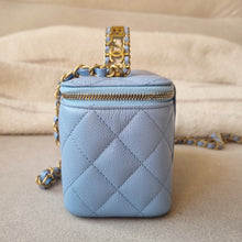 Load image into Gallery viewer, Chanel 22s Vanity Caviar Sky Blue Gold Hardware