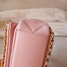 Load image into Gallery viewer, Chanel Pink Caviar 22k Chain Around Bag Gold Hw