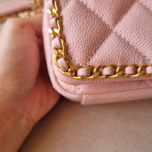 Load image into Gallery viewer, Chanel Pink Caviar 22k Chain Around Bag Gold Hw