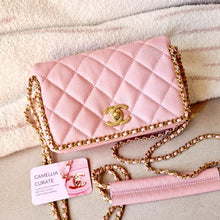 Load image into Gallery viewer, Chanel Pink Caviar 22k Chain Around Bag Gold Hw