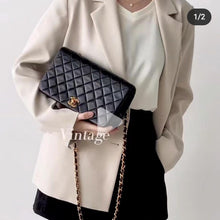 Load image into Gallery viewer, Chanel Vintage Full Flap Black Lambskin 24k Gold HW
