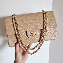 Load image into Gallery viewer, Chanel Dark Beige Medium Classic Flap Lambskin Vintage 24k Gold
