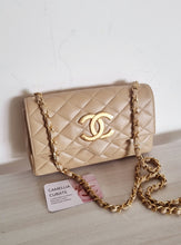 Load image into Gallery viewer, Chanel Vintage Mini Rectangular Dark Beige Big CC 24k Gold
