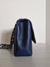 Load image into Gallery viewer, Chanel Jumbo Single Flap Navy Caviar Silver Hw
