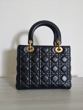 Load image into Gallery viewer, Lady Dior Classic Medium Black Lambskin Gold Hw
