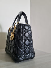 Load image into Gallery viewer, Lady Dior Classic Medium Black Lambskin Gold Hw
