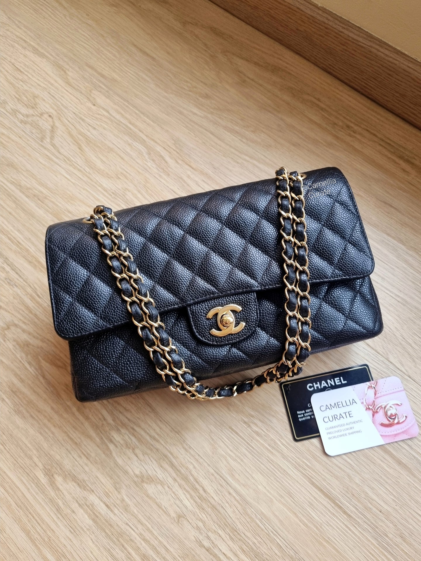 Chanel Classic Medium Flap Black Caviar Gold Hardware