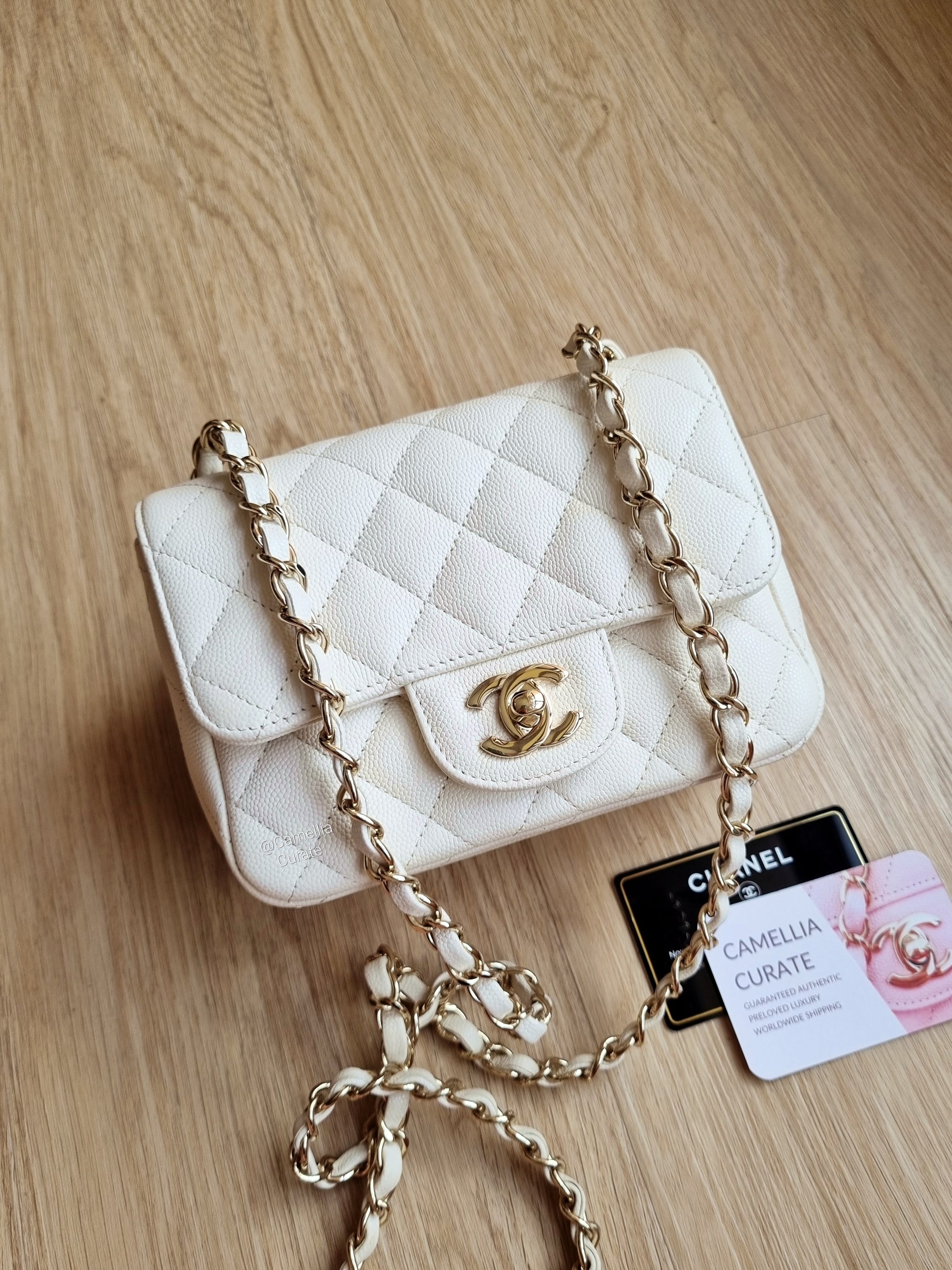 Chanel 17c Mini Caviar Ivory Gold Hardware – CamelliaCurate