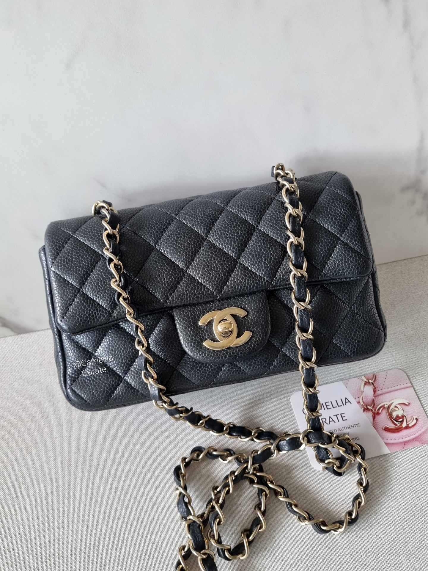 Chanel Mini Rectangle Caviar Gold Hardware