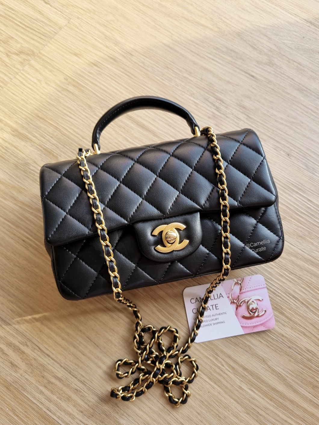 Chanel Mini Top Handle Black with Gold Hardware