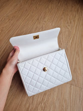 Load image into Gallery viewer, Chanel Small Kelly Top Handle White Vintage 24k Gold
