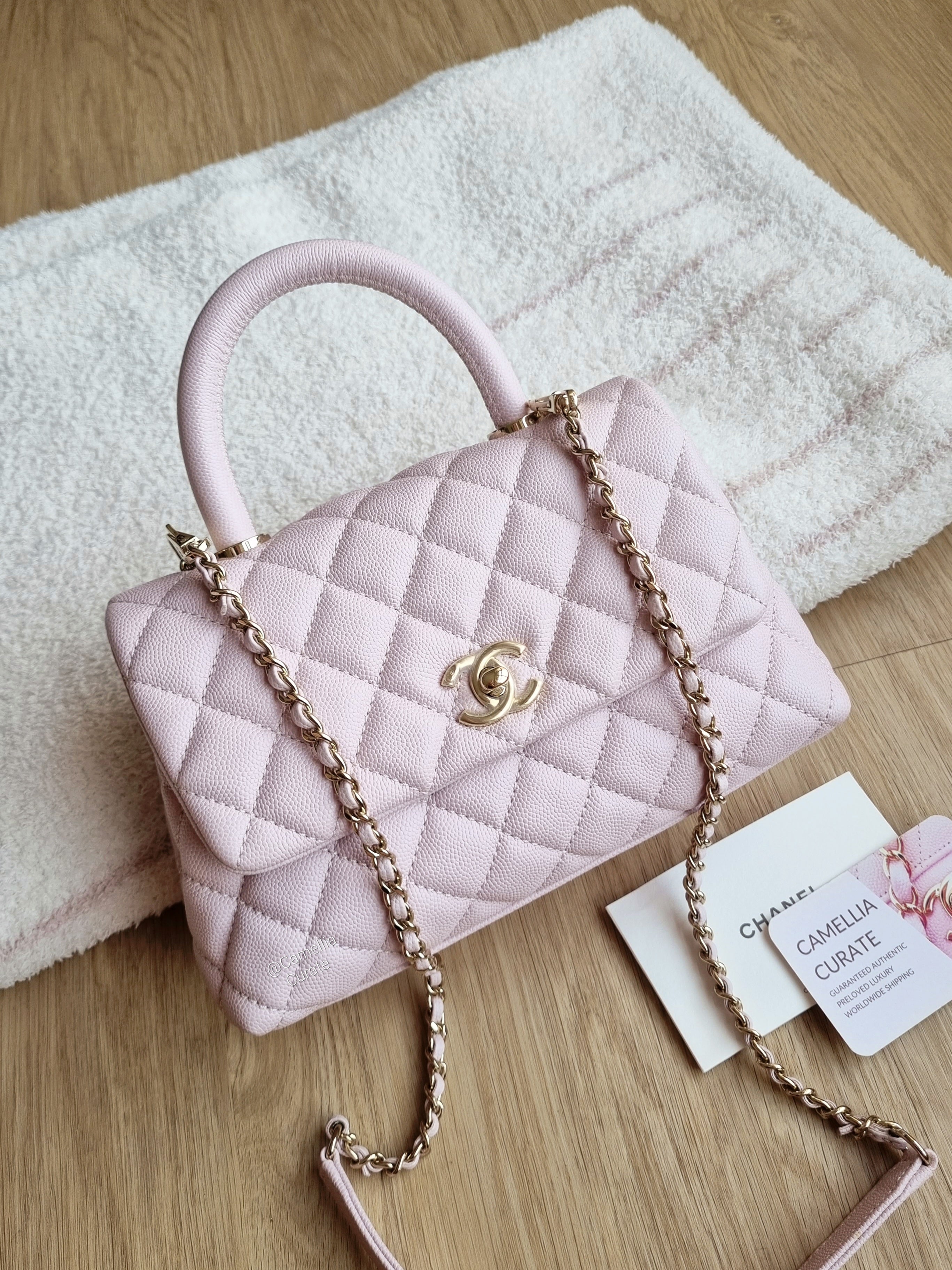 Chanel 20A Lilac Pink Coco Handle Caviar Gold Hardware