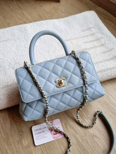 Load image into Gallery viewer, Chanel Coco Handle Small Baby Cloud Blue Caviar Gold Hw
