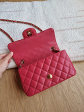 Load image into Gallery viewer, Chanel 17c Pink Watermelon Caviar Mini Rectangle Gold Hardware
