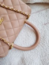 Load image into Gallery viewer, Chanel Mocha Dark Beige Caviar Coco Handle Small Gold Hardware
