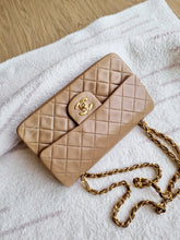 Load image into Gallery viewer, Chanel Mocha Dark Beige Small Classic Flap Vtg 24k Gold
