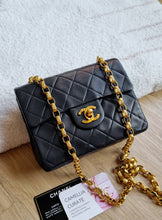 Load image into Gallery viewer, Chanel Bijoux Chain Mini Square Black Vtg 24k Gold
