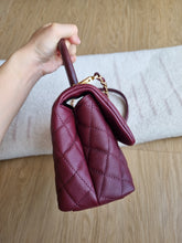 Load image into Gallery viewer, Chanel Burgundy Caviar Coco Handle Small Gold Hardware
