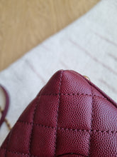 Load image into Gallery viewer, Chanel Burgundy Caviar Coco Handle Small Gold Hardware
